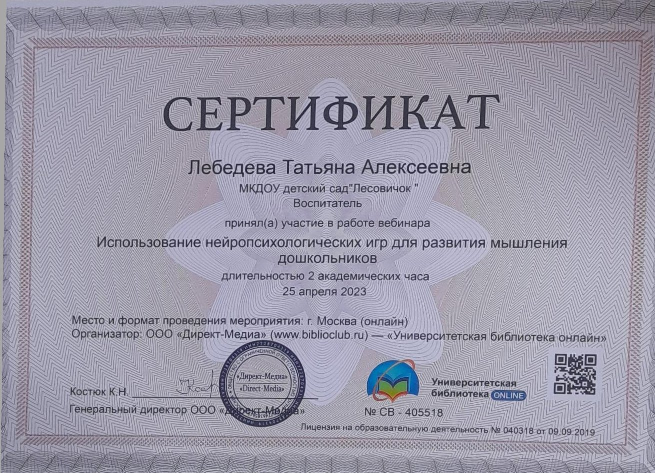 Использование нейропсихологических игр для развития мышления у дошкольников